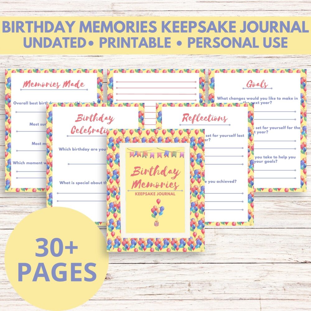 Printable Birthday Journal