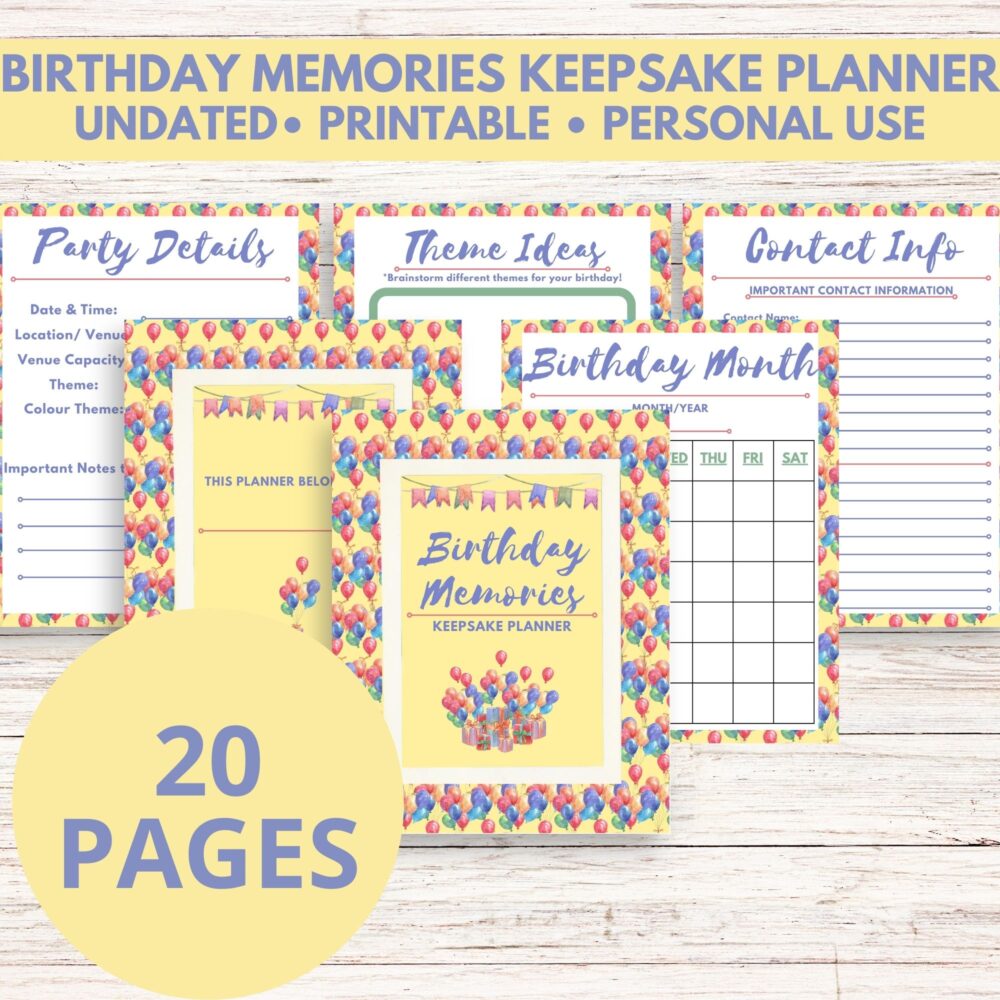 Printable Birthday Planner