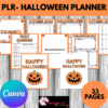 PLR Halloween Planner 33 pages of canva templates