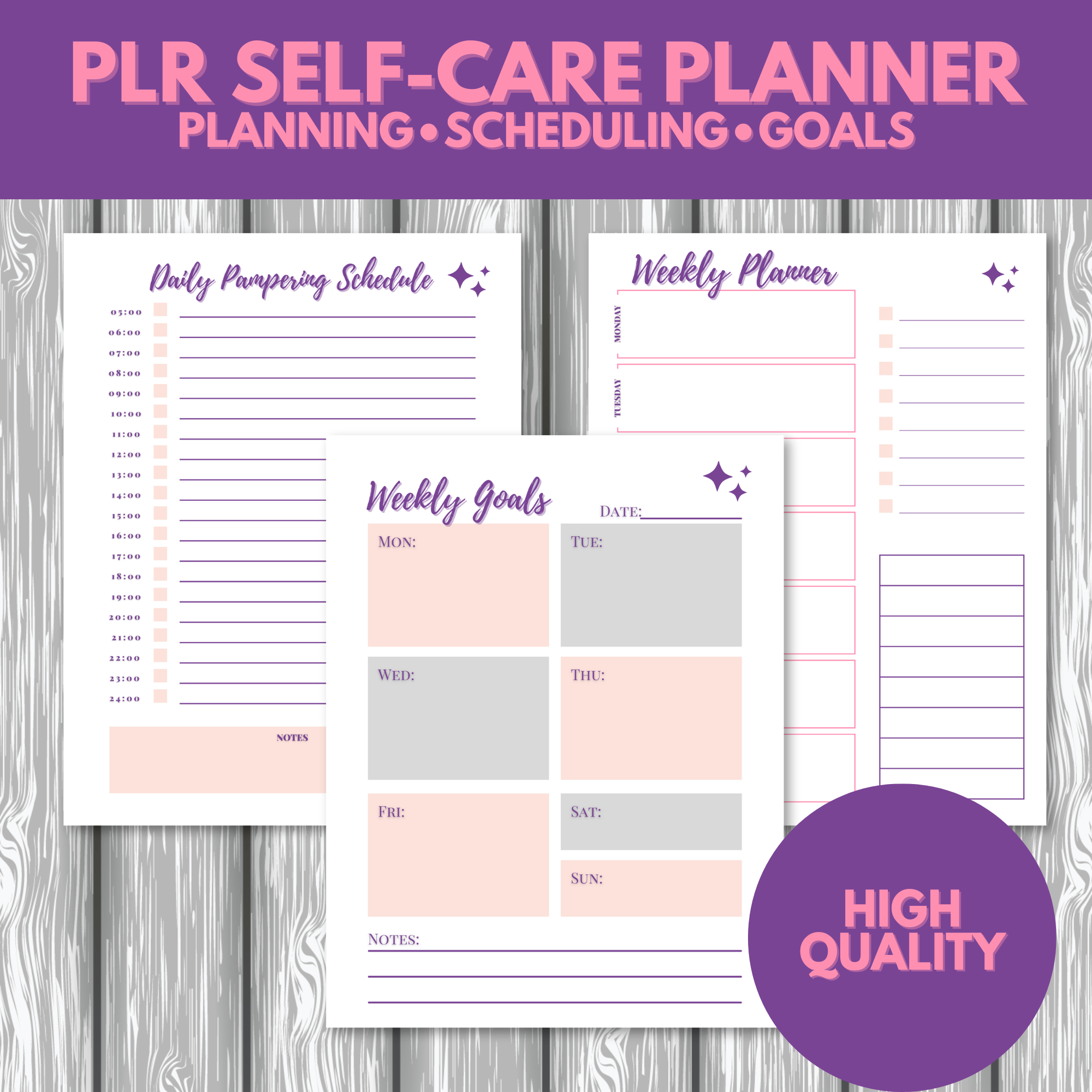 self care planner plr