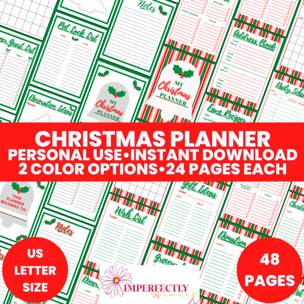 Christmas Planner- 48 us letter size pages