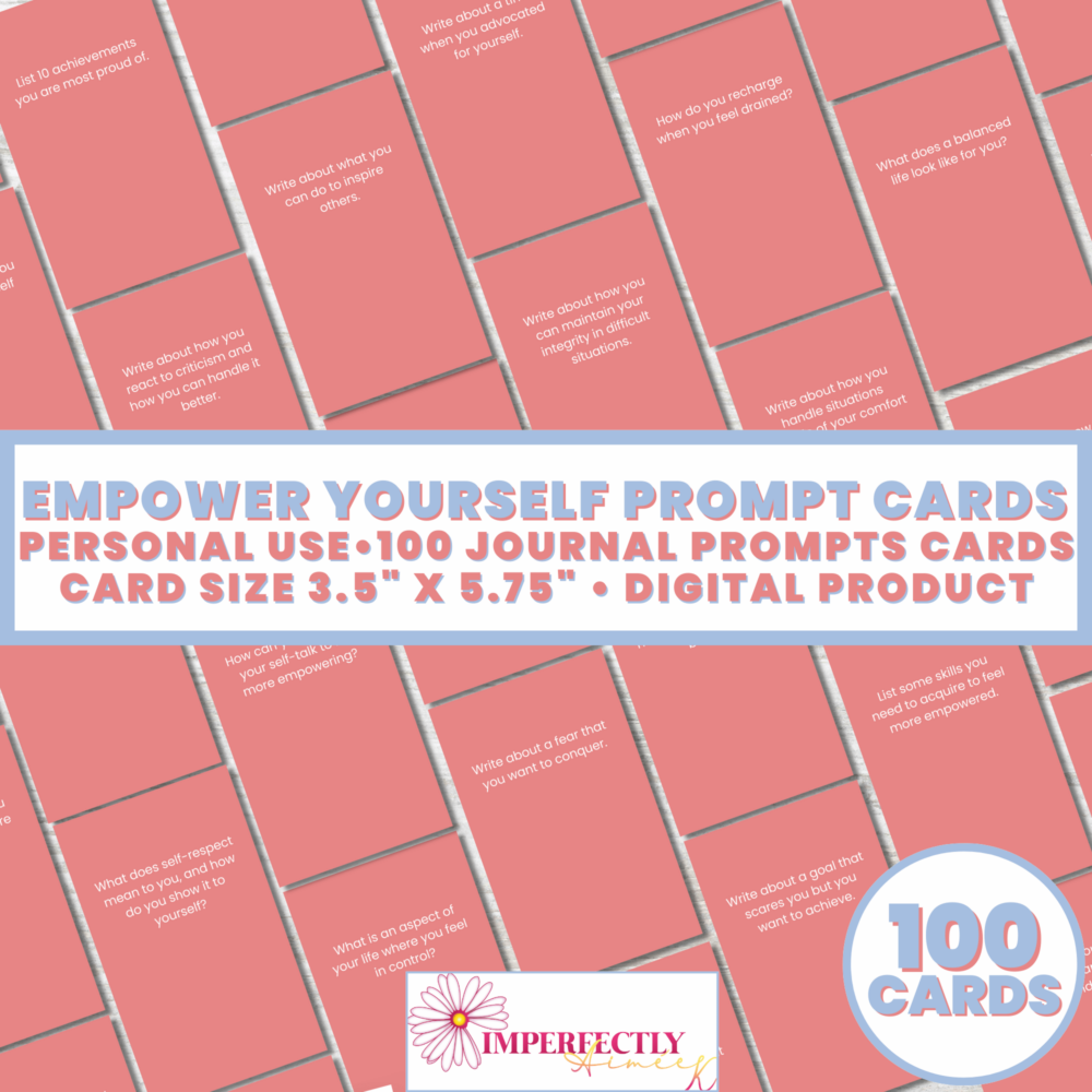 Empower Yourself Journal Prompts Card Deck- 100 cards